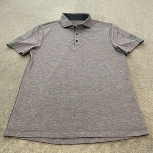 Lululemon Polo Shirt Mens Medium Purple Gray Performance Golf Athletic Stretch